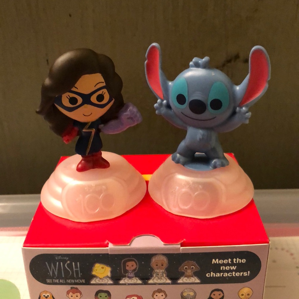 Ms Marvel and Stitch 13 McDonald’s happy meal Disney 100 Anniversary